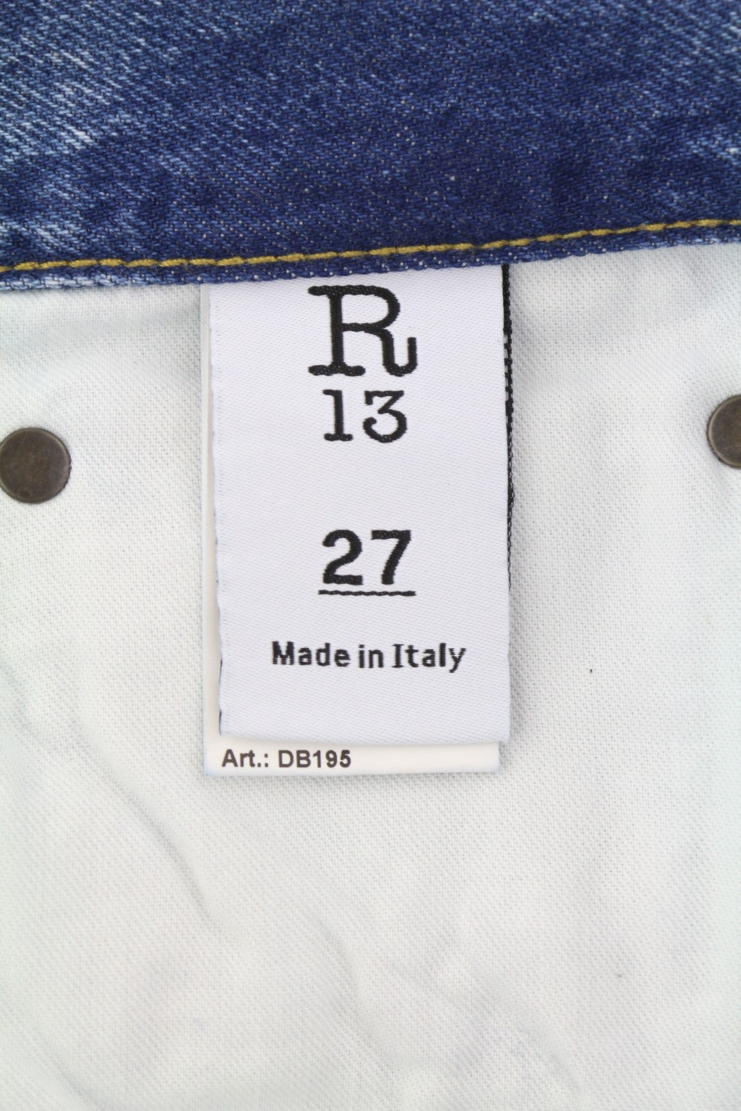 R13 Cuffed X-BF Women Jeans 27 Jasper Straight Fit Faded Blue Zip Fly Denim PF25