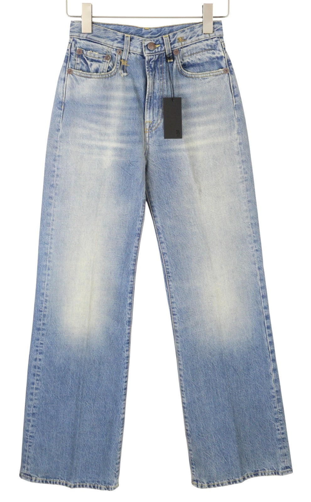 R13 Charlotte Women Jeans 25 Merrin Blue High Rise Flare Leg Faded PF25 RRP795