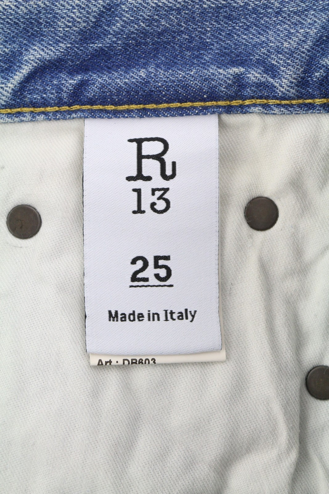 R13 Charlotte Women Jeans 25 Merrin Blue High Rise Flare Leg Faded PF25 RRP795