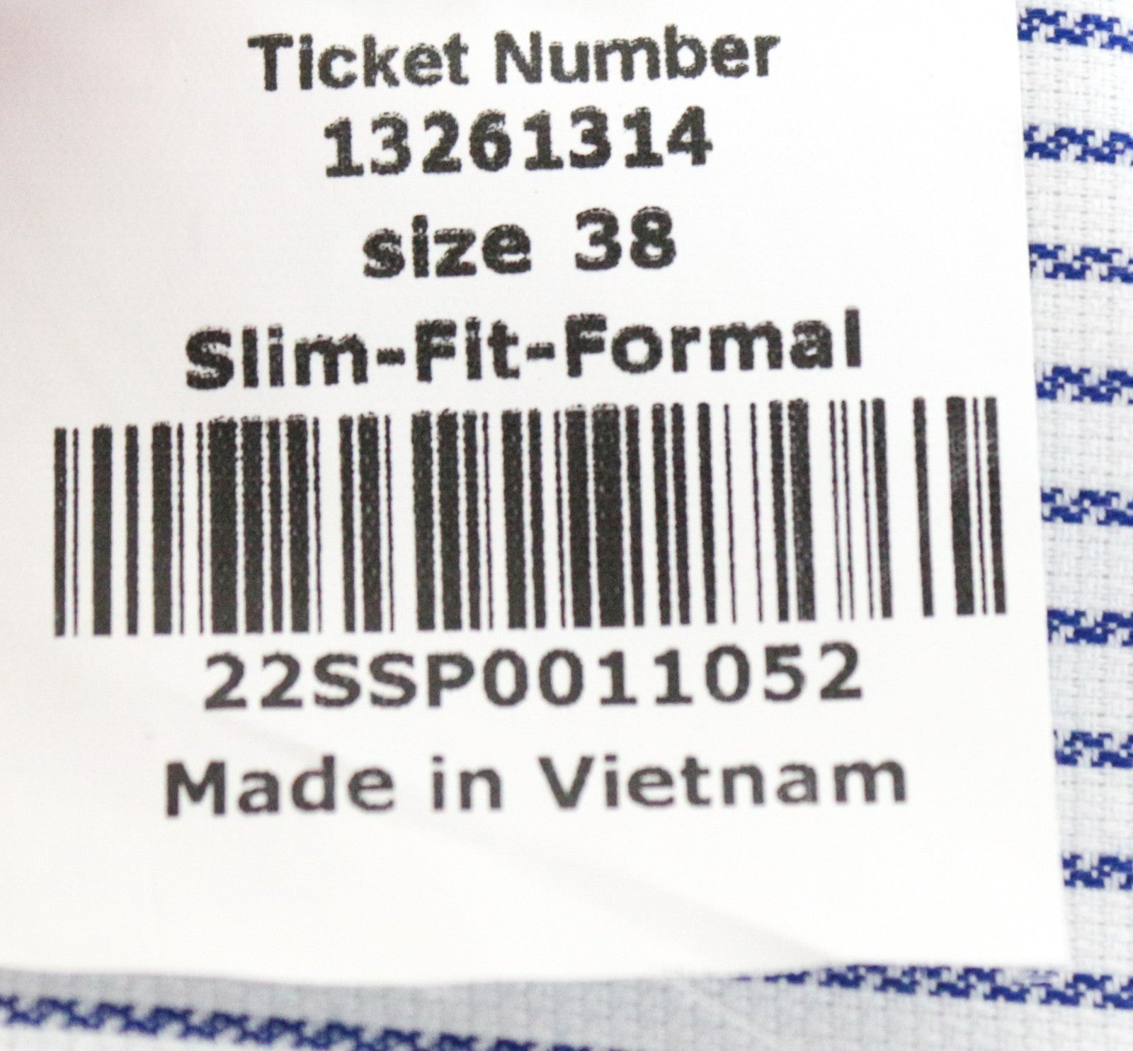 SUITSUPPLY Men's Formal Shirt 38 White Slim Pure Cotton Long Sleeve Striped