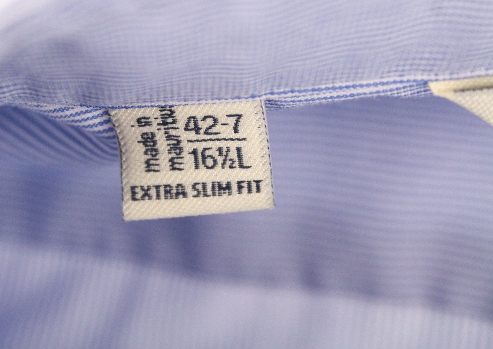 SUITSUPPLY Men's Formal Shirt 42-7/16.5L Blue Striped Pure Cotton Slim Button-Up