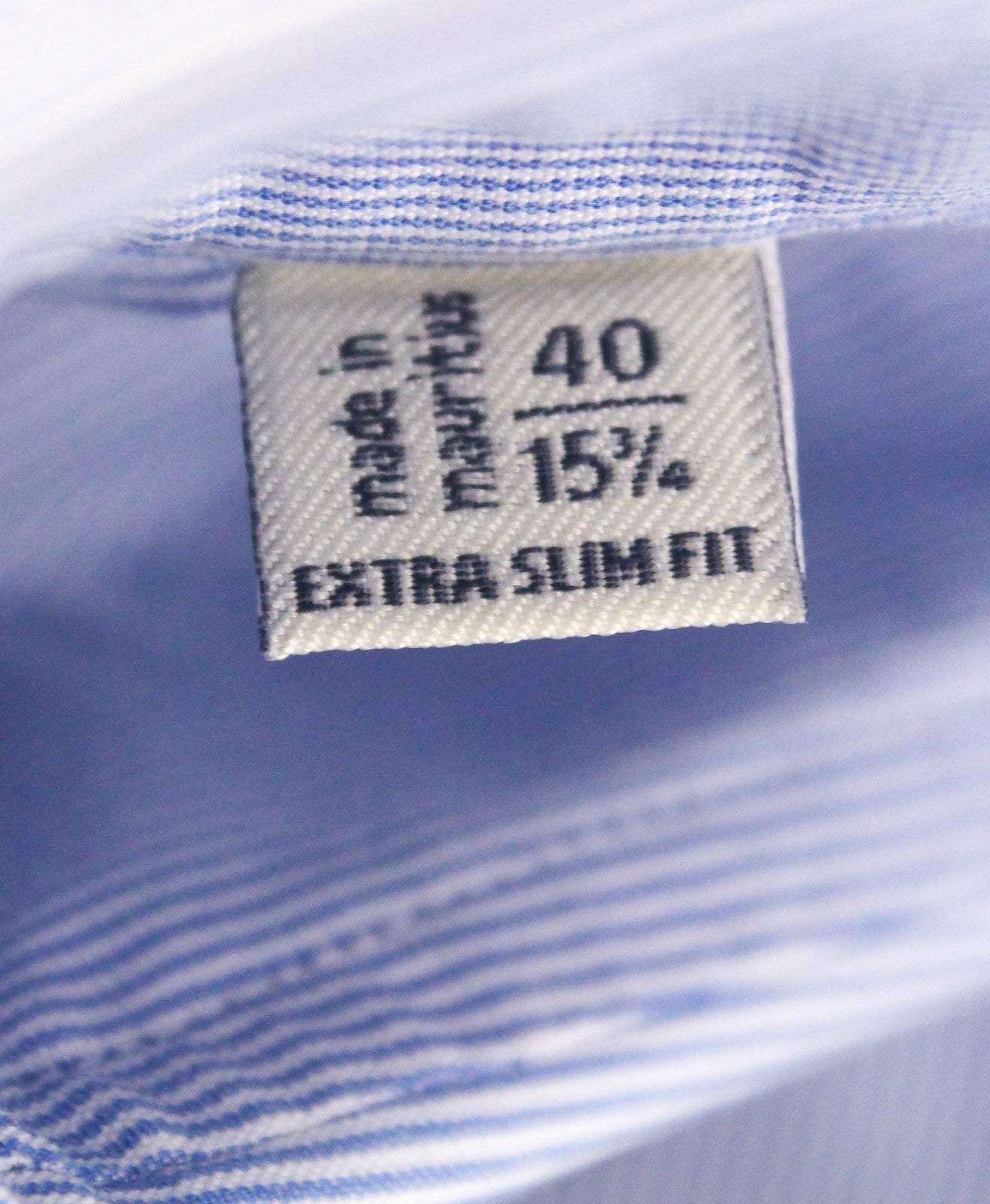 SUITSUPPLY Men's Formal Shirt 40/15.75 Extra Slim Cotton Blue Long Sleeve