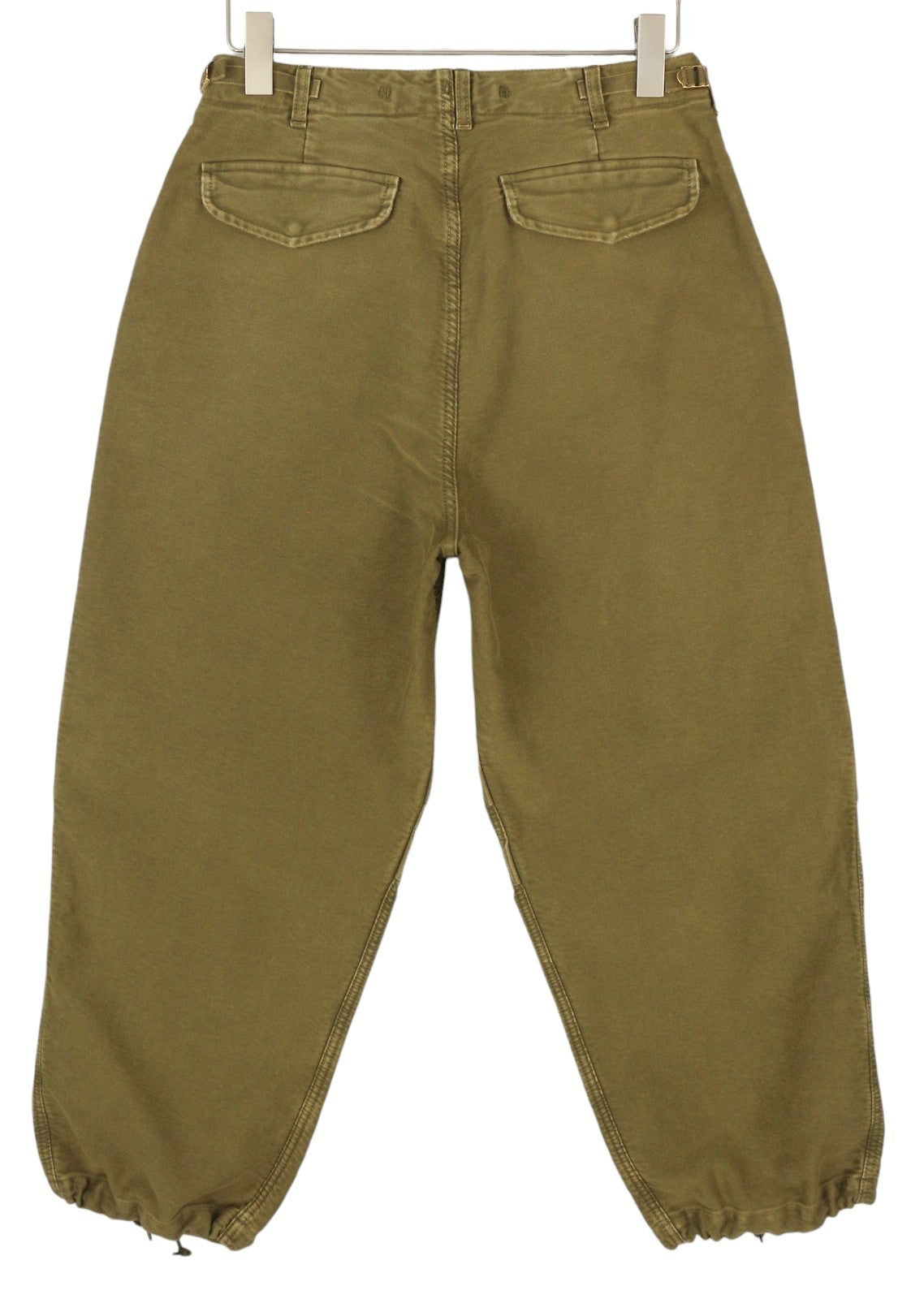 R13 Ankle Military Women Trousers 28 Olive Garment Dyed Cargo Zip FW25 RRP1199