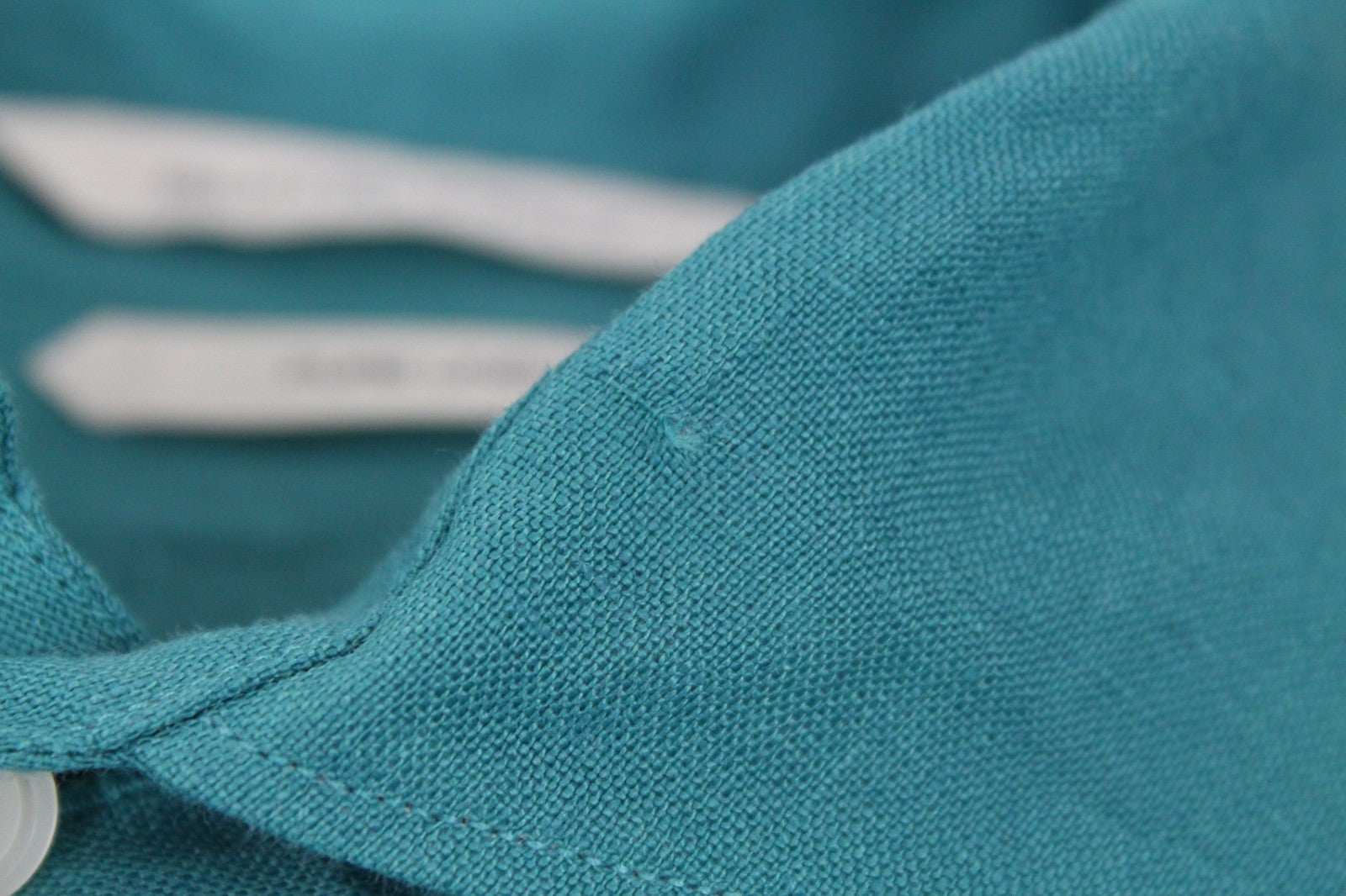 SUITSUPPLY Men's Formal Shirt 35/36/13.5/14 Green Linen Slim Long Sleeve