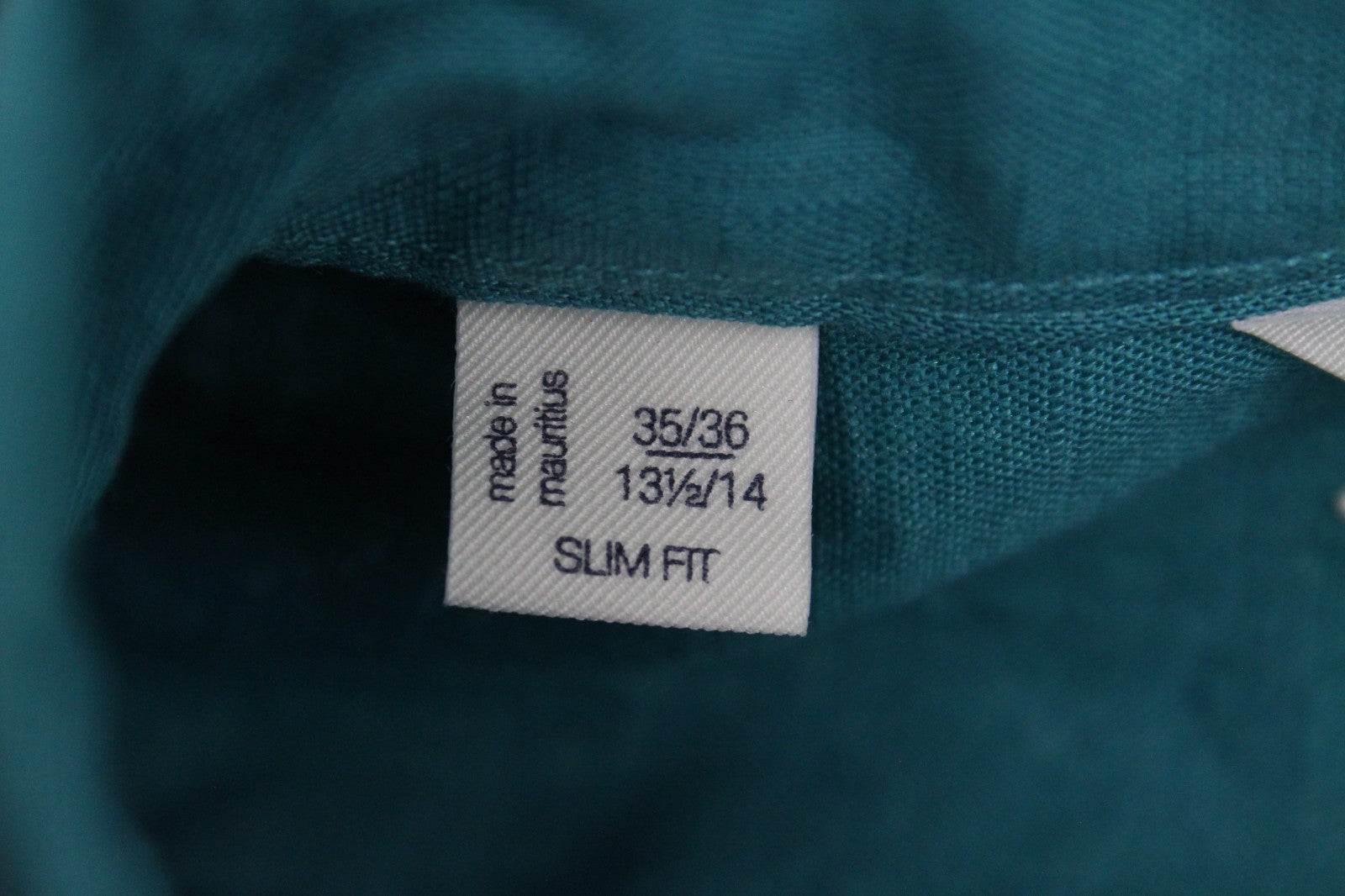 SUITSUPPLY Men's Formal Shirt 35/36/13.5/14 Green Linen Slim Long Sleeve