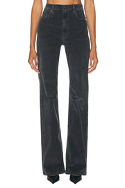 R13 Jane Women Trousers 25 Obsidian Stretch Cord Bootcut Fit Zip FW25 RRP699