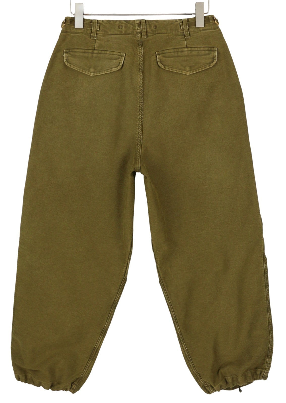 R13 Ankle Military Women Trousers 28 Olive Garment Dyed Moleskin FW25 RRP1199