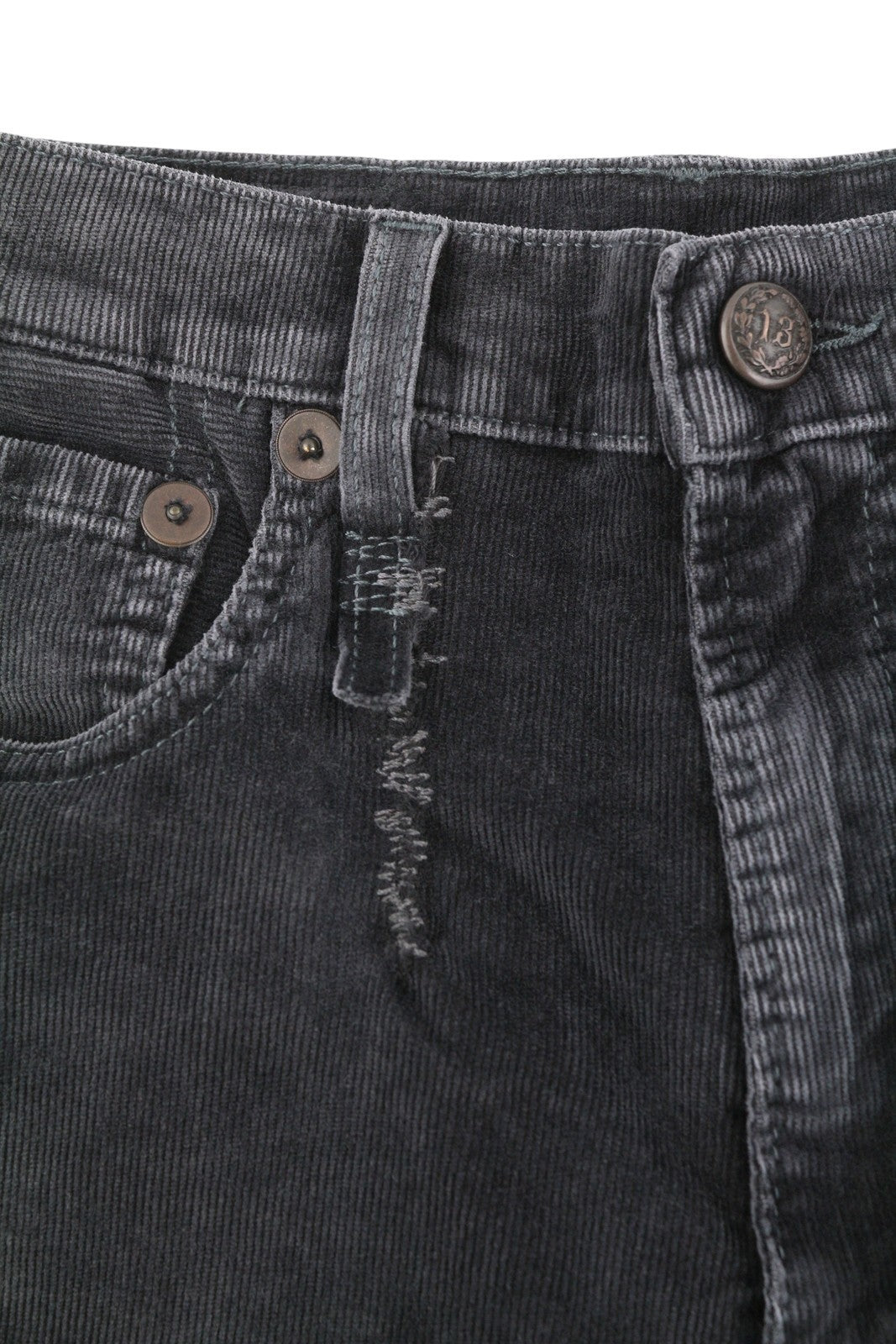 R13 Jane Women Trousers 24 Obsidian Stretch Cord Bootcut Fit Zip FW25 RRP699