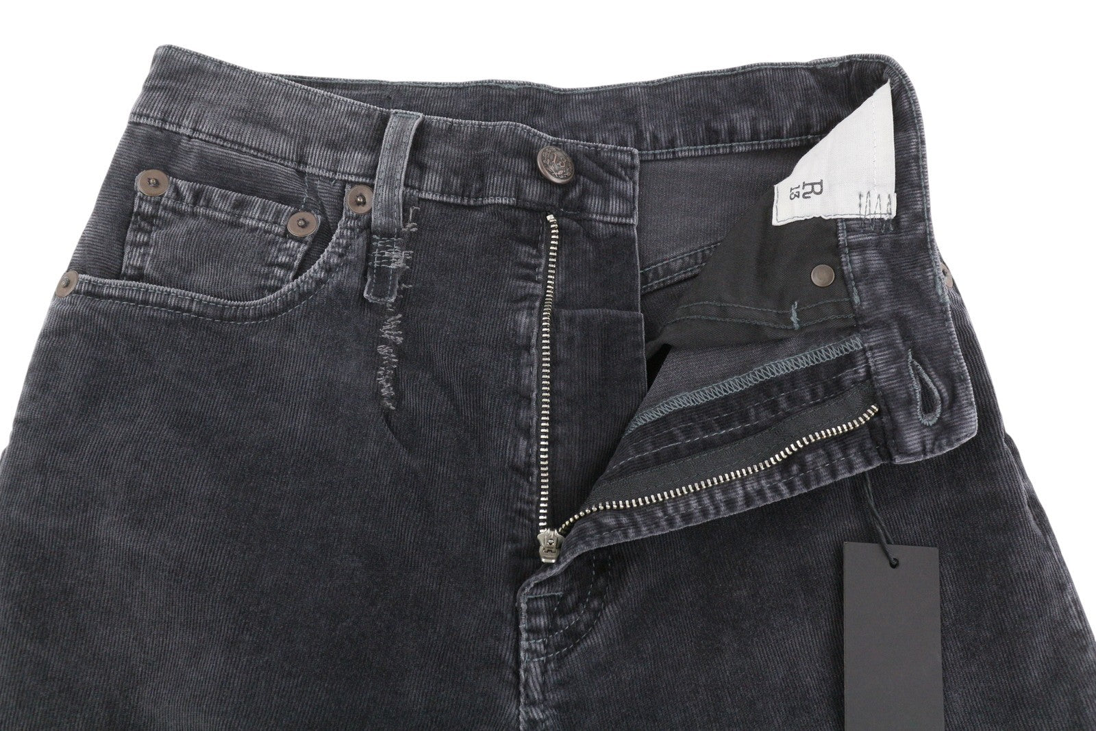 R13 Jane Women Trousers 24 Obsidian Stretch Cord Bootcut Fit Zip FW25 RRP699