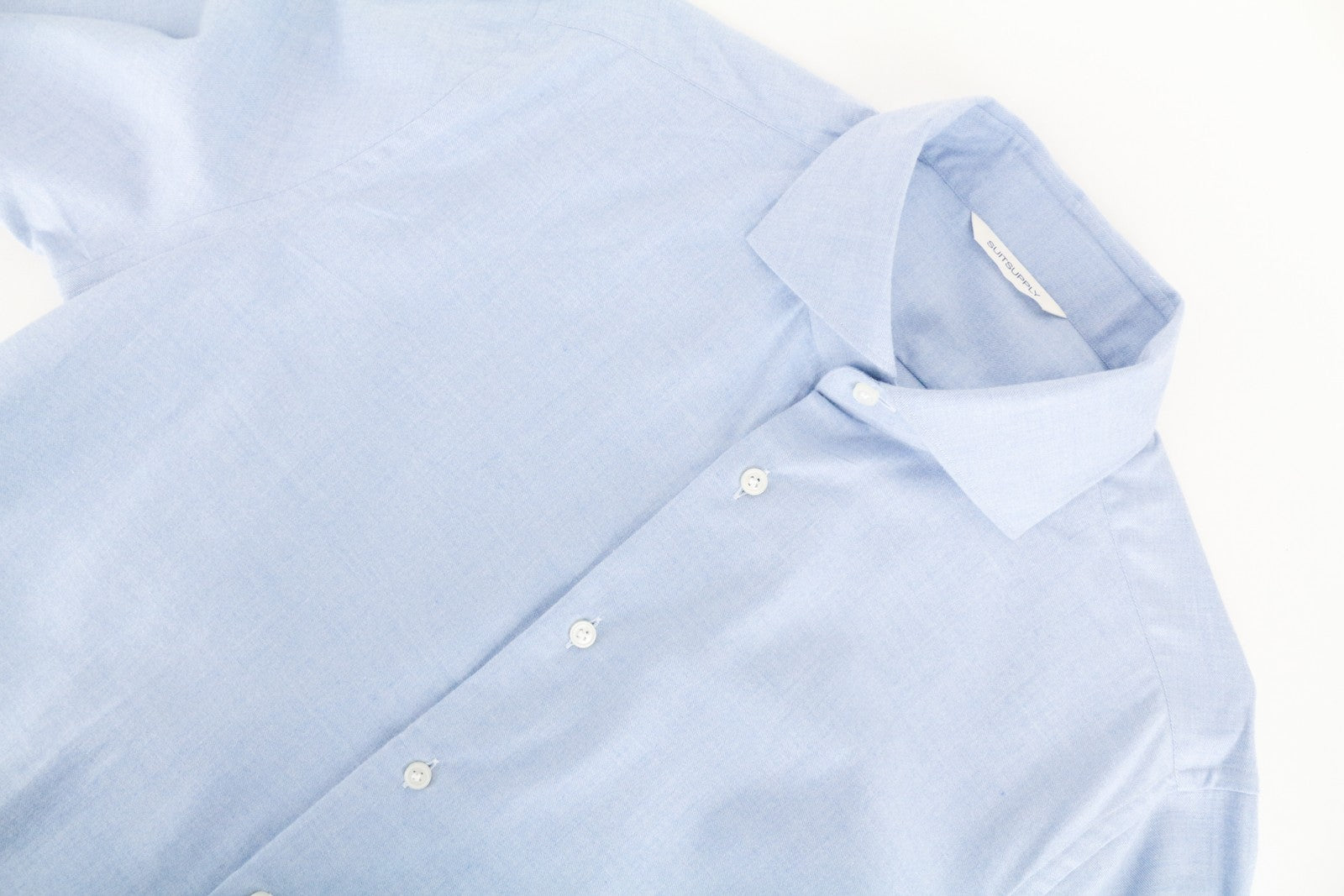 SUITSUPPLY Men's Formal Shirt ~S Blue Extra Slim Pure Cotton Cutaway Collar