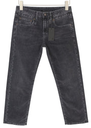 R13 Boy Straight Women Trousers 26 Obsidian Stretch Cord Cropped Faded FW25