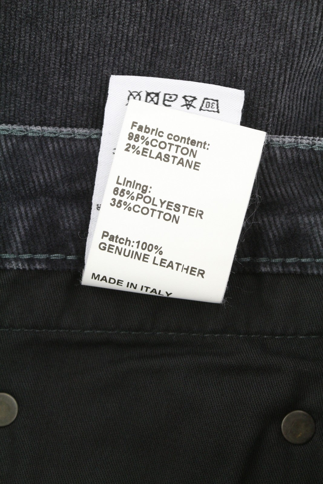 R13 Boy Straight Women Trousers 26 Obsidian Stretch Cord Cropped Faded FW25