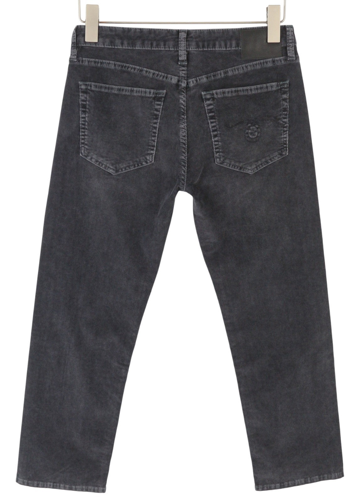 R13 Boy Straight Women Trousers 26 Obsidian Stretch Cord Cropped Faded FW25