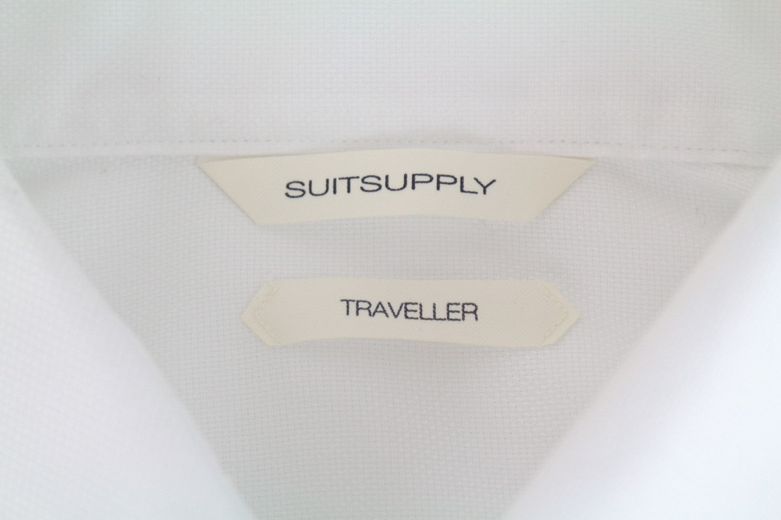 SUITSUPPLY Men's Formal Shirt 37 Traveller Slim White Pure Cotton Classic Fit