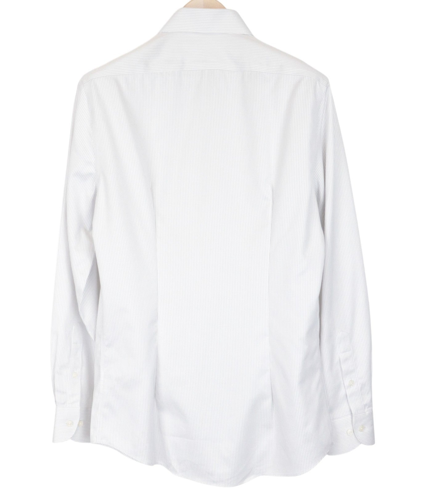 SUITSUPPLY Men's Formal Shirt 39/15.5 Traveller Grey Striped Slim Fit Melange