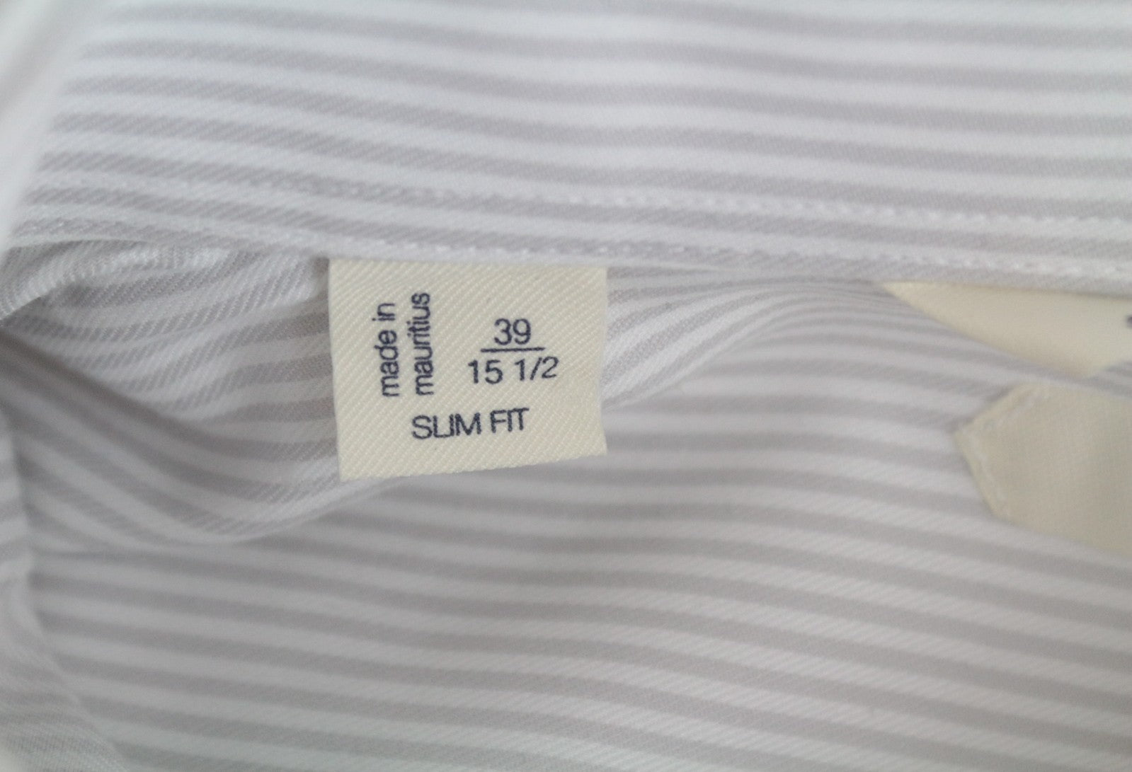 SUITSUPPLY Men's Formal Shirt 39/15.5 Traveller Grey Striped Slim Fit Melange