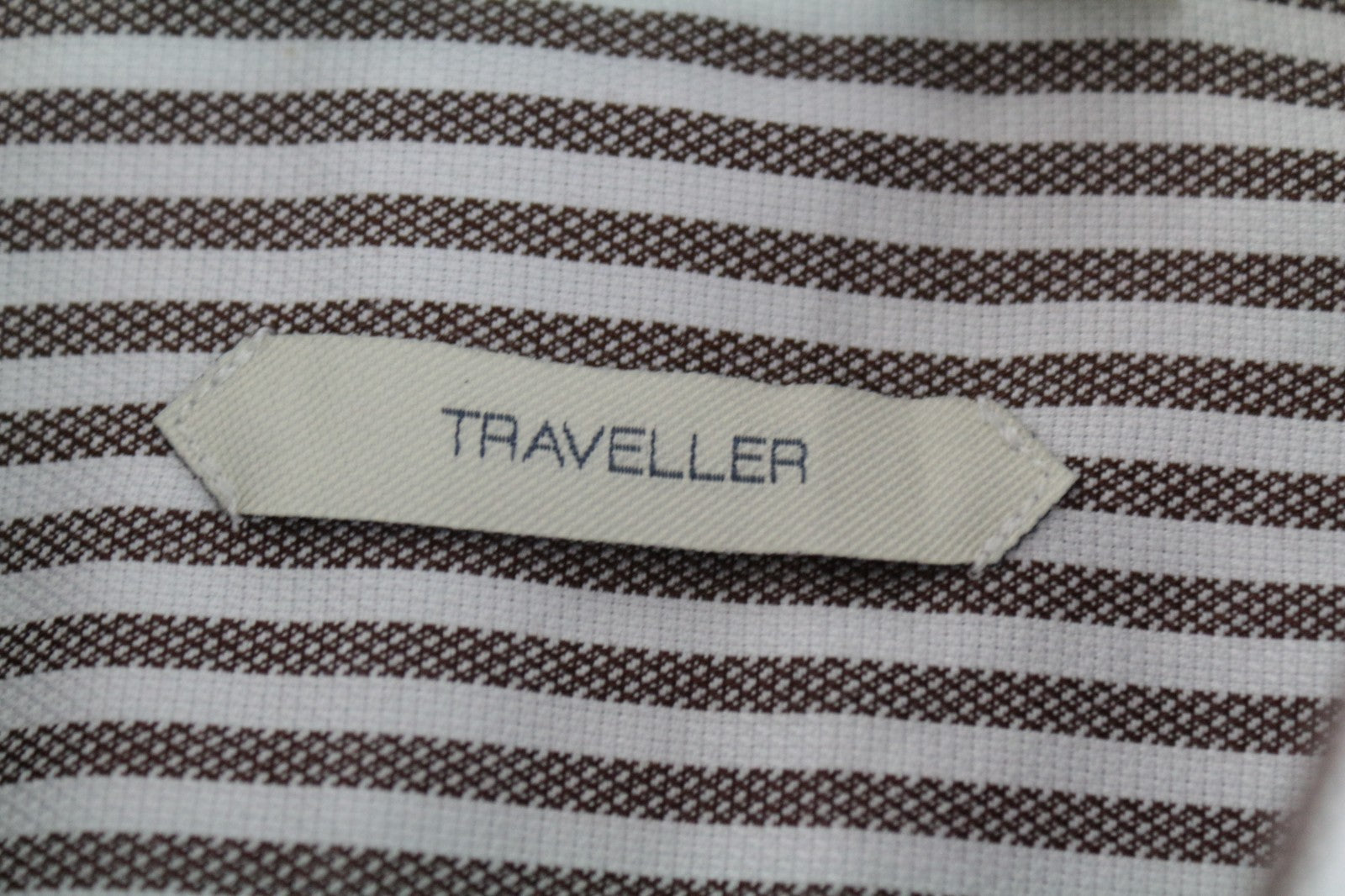 SUITSUPPLY Men's Formal Shirt 41/16 Traveller Slim Fit Brown Striped Melange