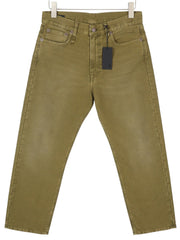 R13 Boyfriend Women Trousers 27 Olive Garment Dyed Moleskin Ankle Faded FW25