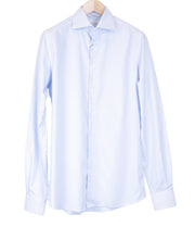 SUITSUPPLY Men's Formal Shirt 40L Traveller Slim Blue Gingham Checked Melange