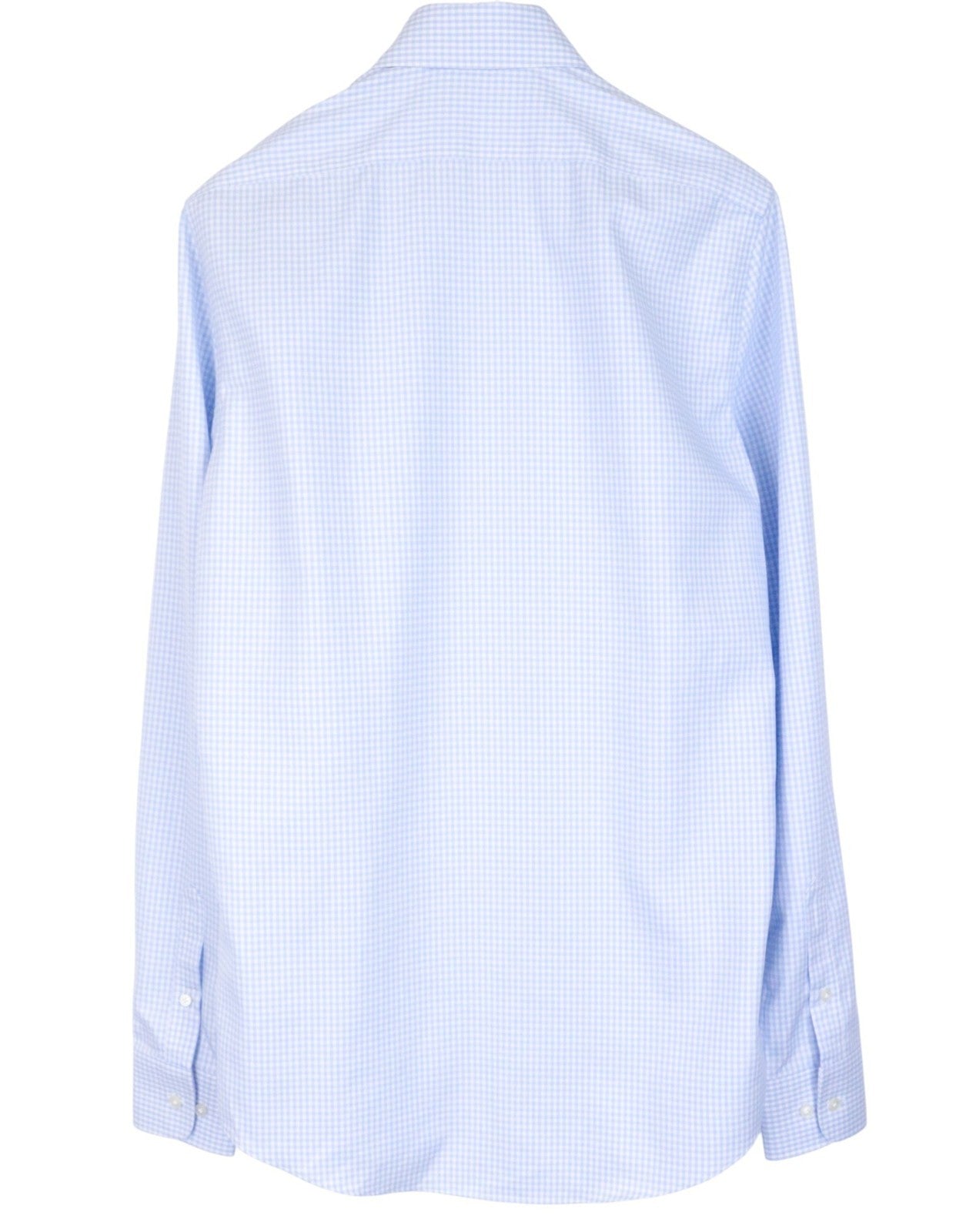 SUITSUPPLY Men's Formal Shirt 40L Traveller Slim Blue Gingham Checked Melange