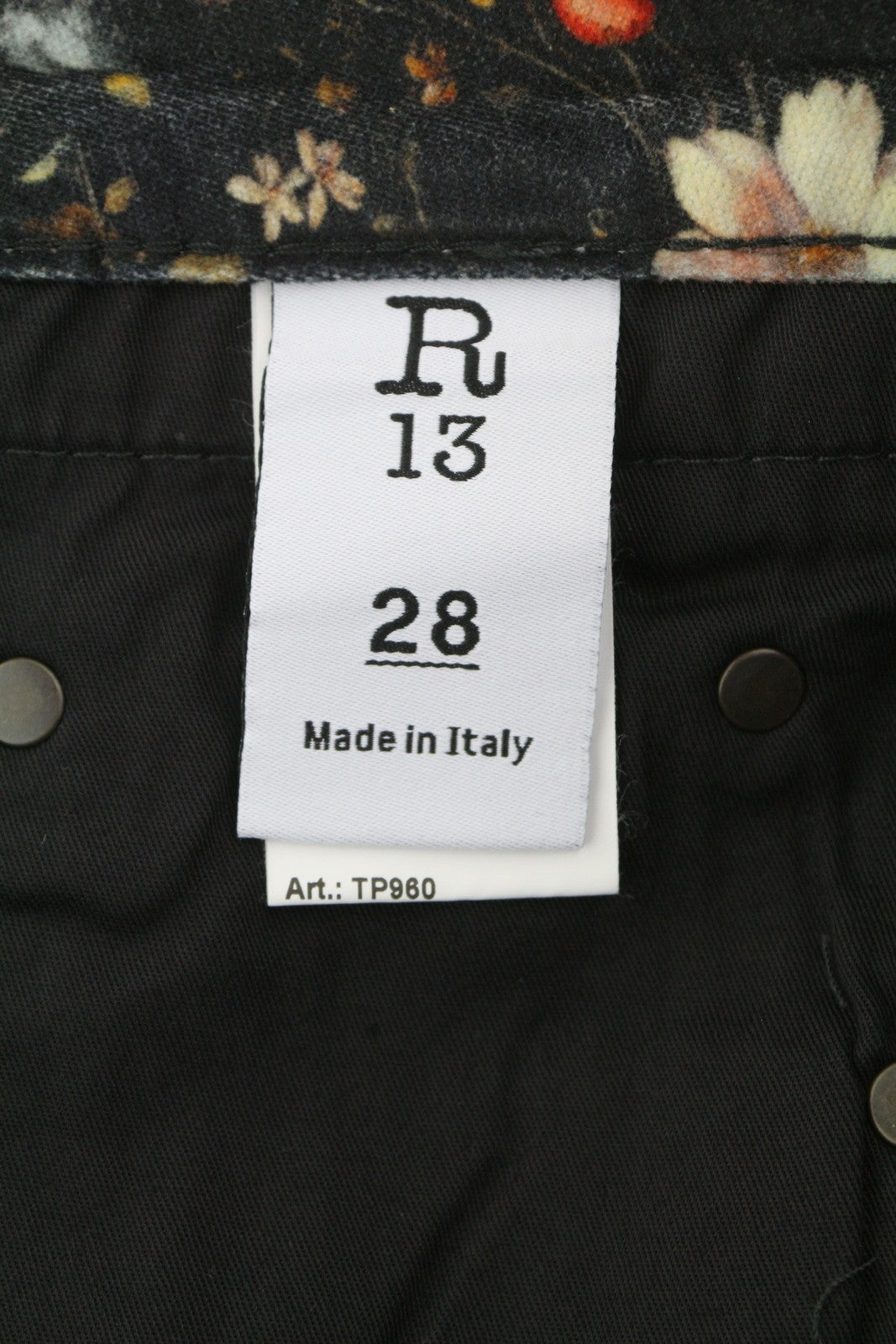 R13 Boy Straight Women Jeans 28 Lunar Petal Velveteen Floral Print Ankle FW25