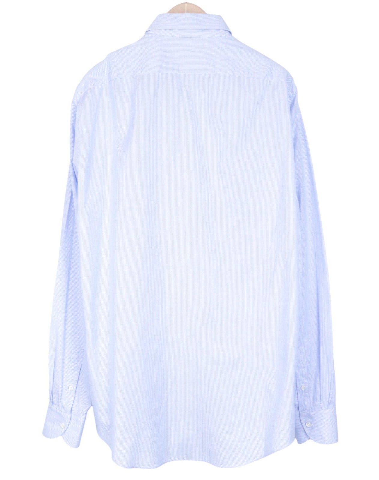 SUITSUPPLY Men's Formal Shirt 43L/17L Slim Fit Striped Light Blue Melange