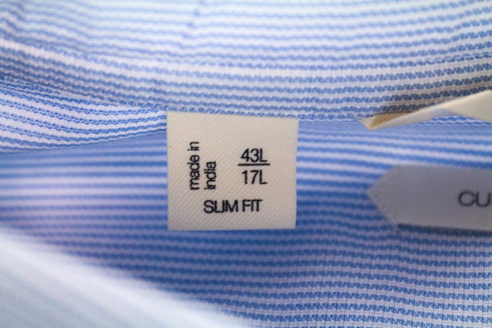 SUITSUPPLY Men's Formal Shirt 43L/17L Slim Fit Striped Light Blue Melange