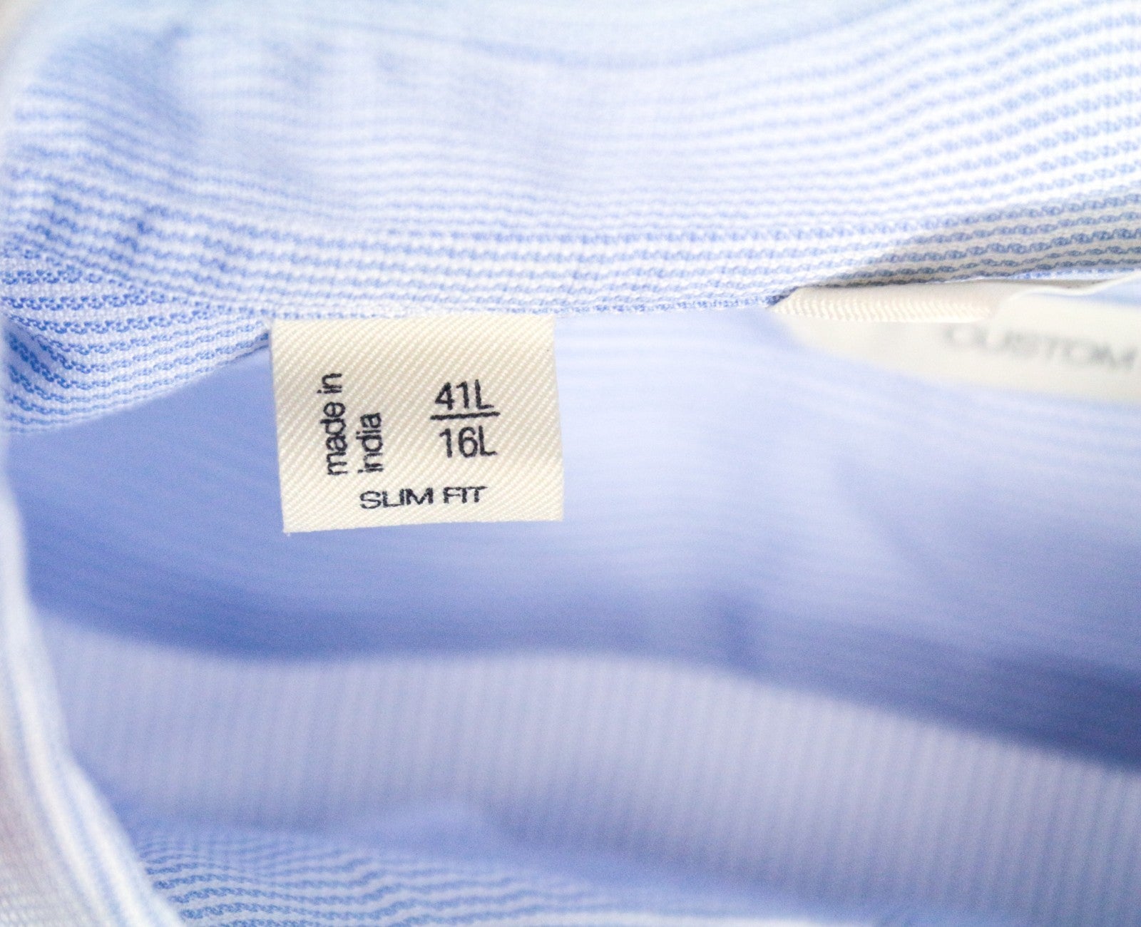 SUITSUPPLY Men's Formal Shirt 41L/16L Slim Striped Light Blue Melange