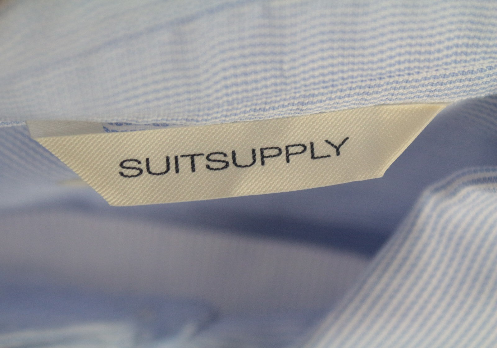 SUITSUPPLY Men's Formal Shirt 41L/16L Slim Striped Light Blue Melange