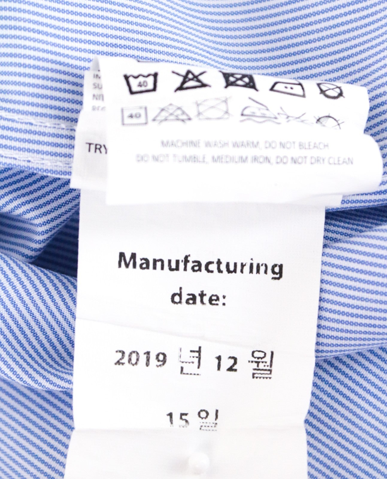 SUITSUPPLY Men's Formal Shirt 46/18 Blue Striped Extra Slim Cutaway Try On Fit