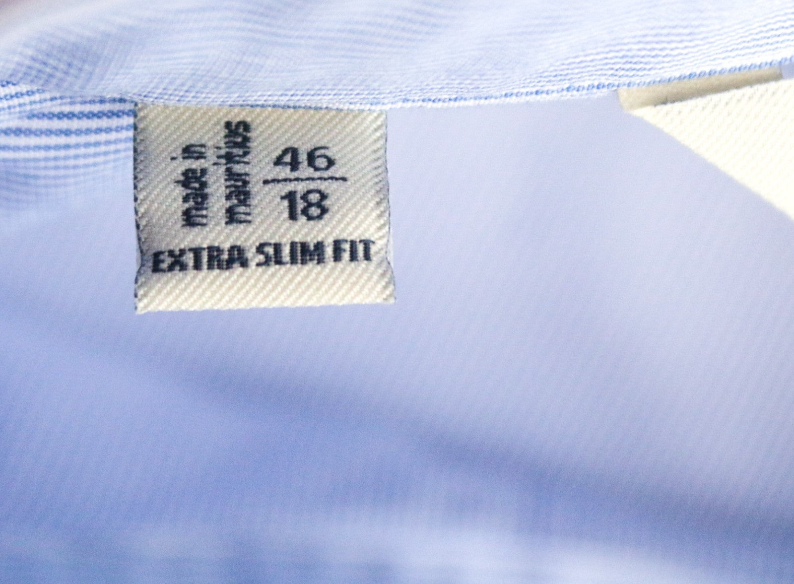 SUITSUPPLY Men's Formal Shirt 46/18 Blue Striped Extra Slim Cutaway Try On Fit