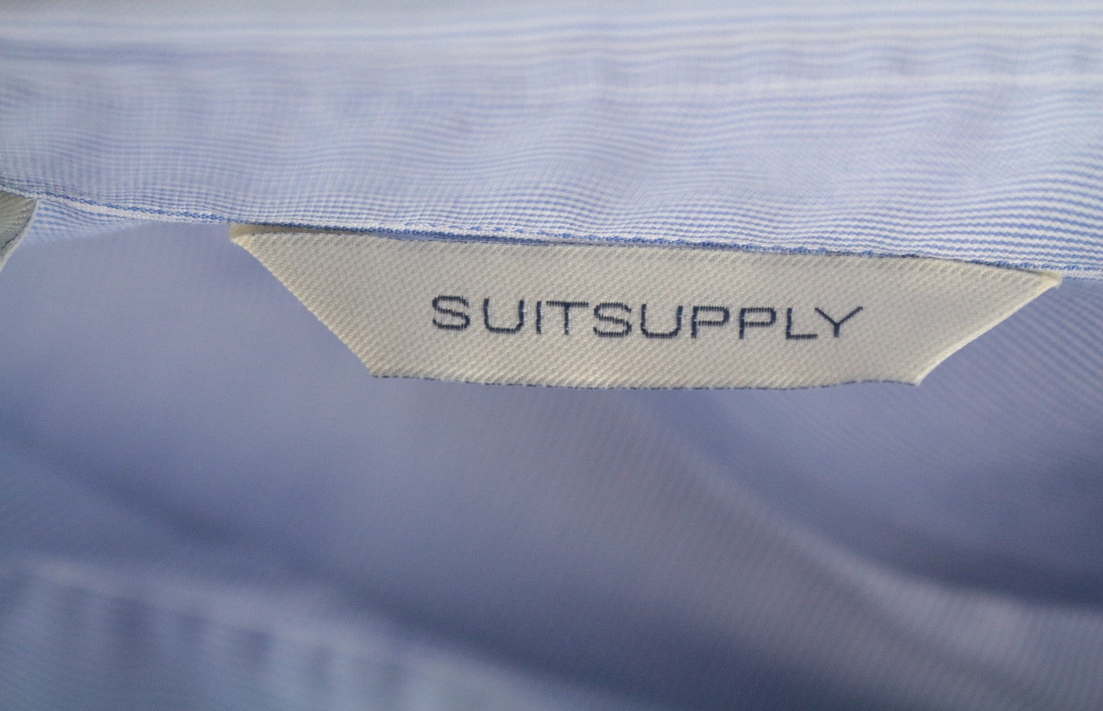 SUITSUPPLY Men's Formal Shirt 46/18 Blue Striped Extra Slim Cutaway Try On Fit