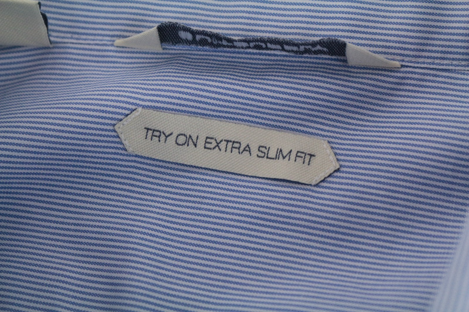 SUITSUPPLY Men's Formal Shirt 46/18 Blue Striped Extra Slim Cutaway Try On Fit