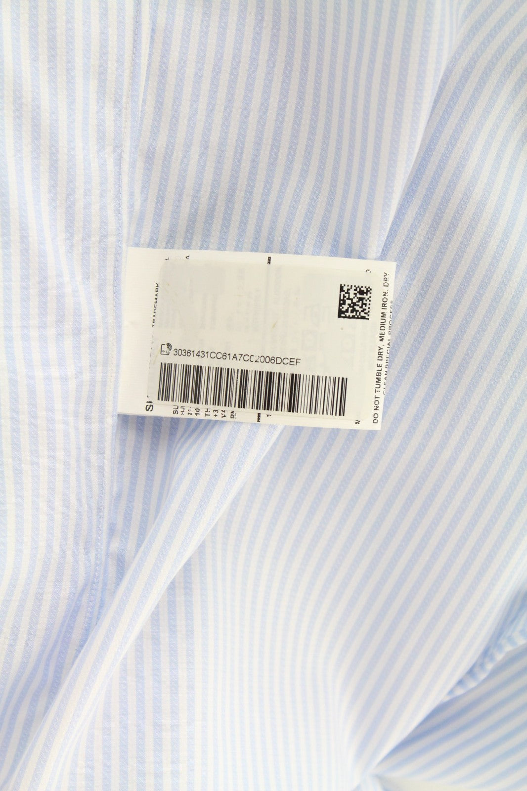SUITSUPPLY Men's Formal Shirt 45/17.75 Slim Fit Light Blue Striped Melange
