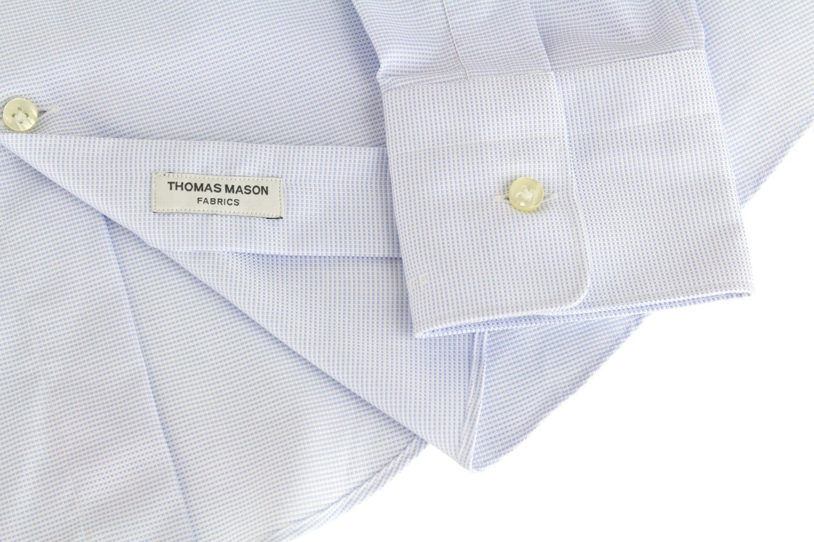 SUITSUPPLY Men's Formal Shirt ~S Slim Light Blue Melange Cotton Cutaway Collar