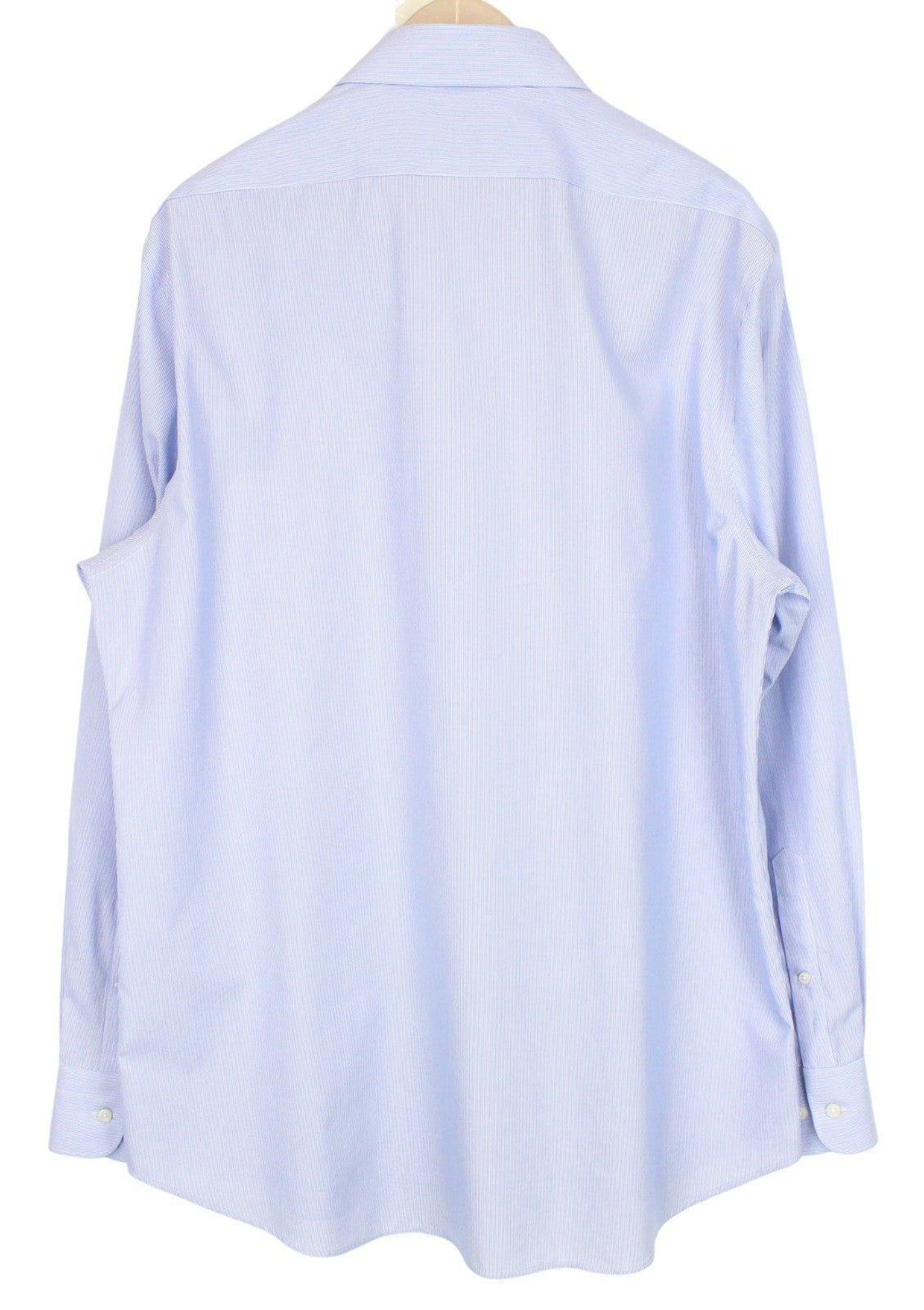 SUITSUPPLY Men's Formal Shirt 46/18 Extra Slim Striped Blue Cotton Cutaway