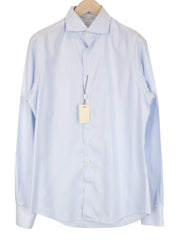 SUITSUPPLY Men's Formal Shirt 40L/15.75L Striped Blue Cotton Extra Slim Classic