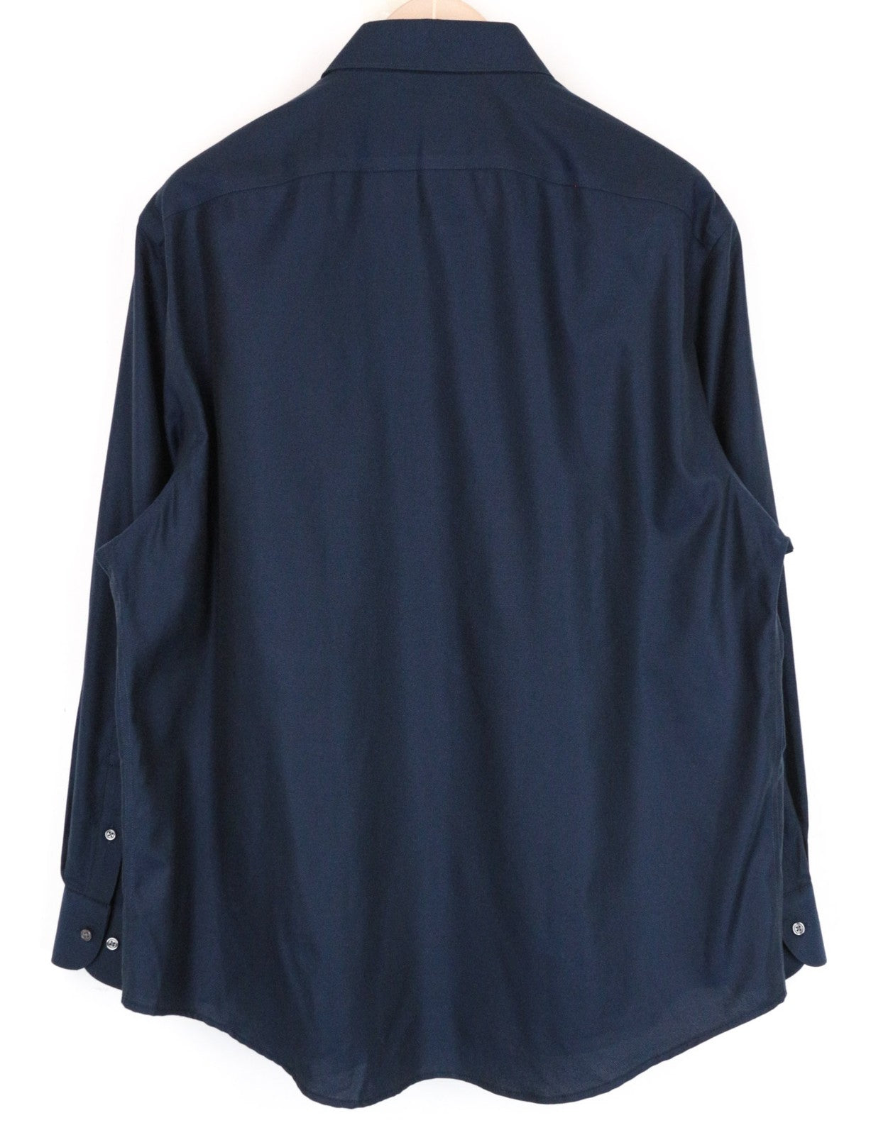 SUITSUPPLY Traveller Men's Formal Shirt 45/17.75 Navy Cotton Slim Long Sleeve