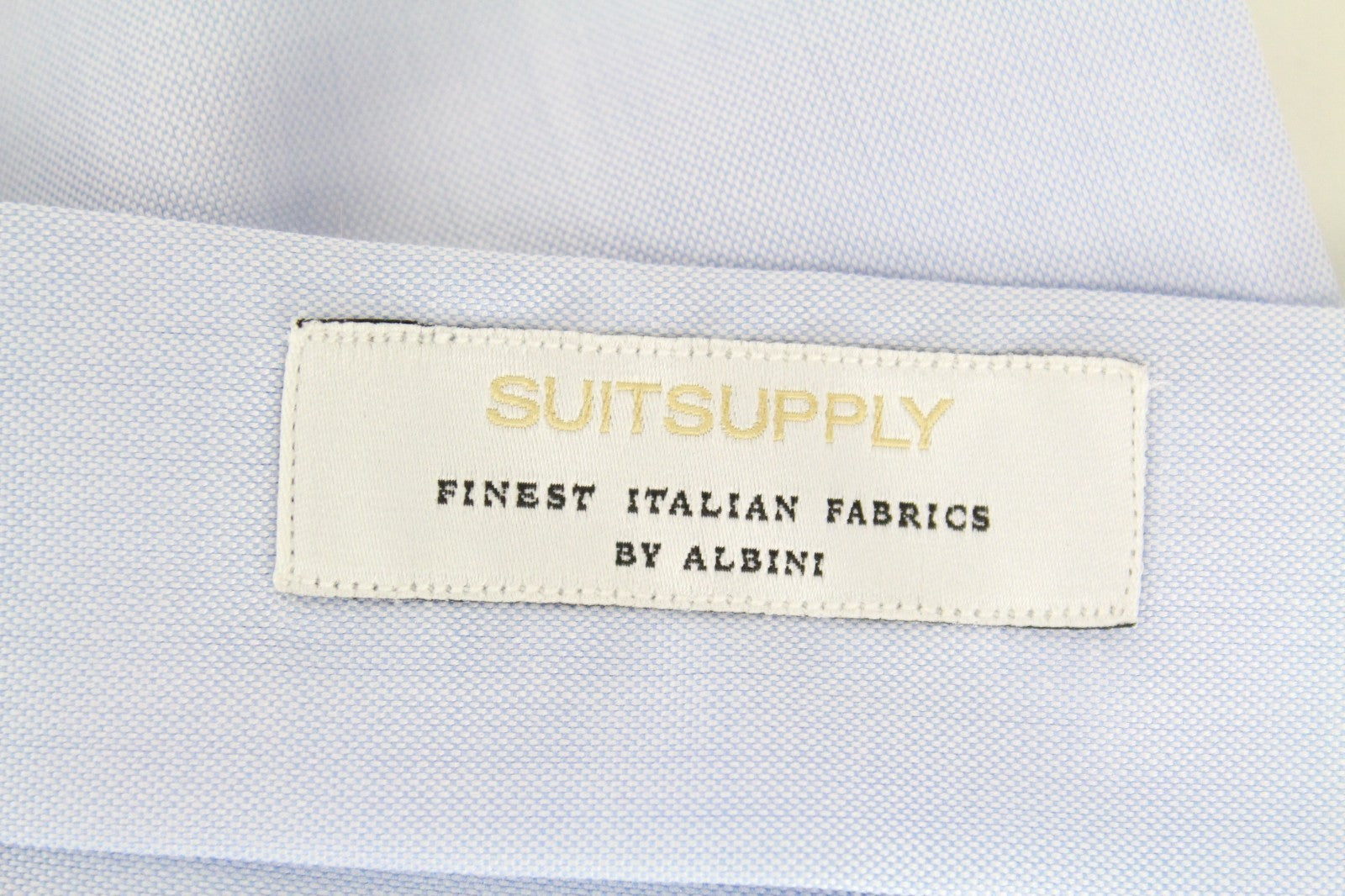 SUITSUPPLY Men's Formal Shirt 37/14.5 Blue Pure Cotton Cutaway Collar Extra Slim