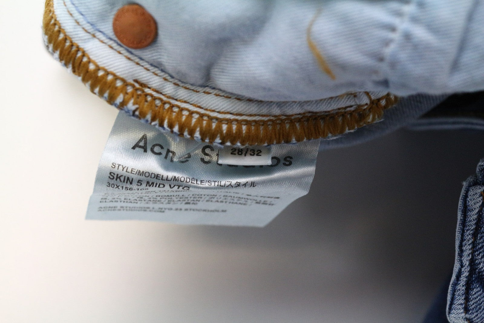 ACNE STUDIOS Women's Jeans W28 L32 Skinny Blue Stretch Denim 5-Pocket Wash