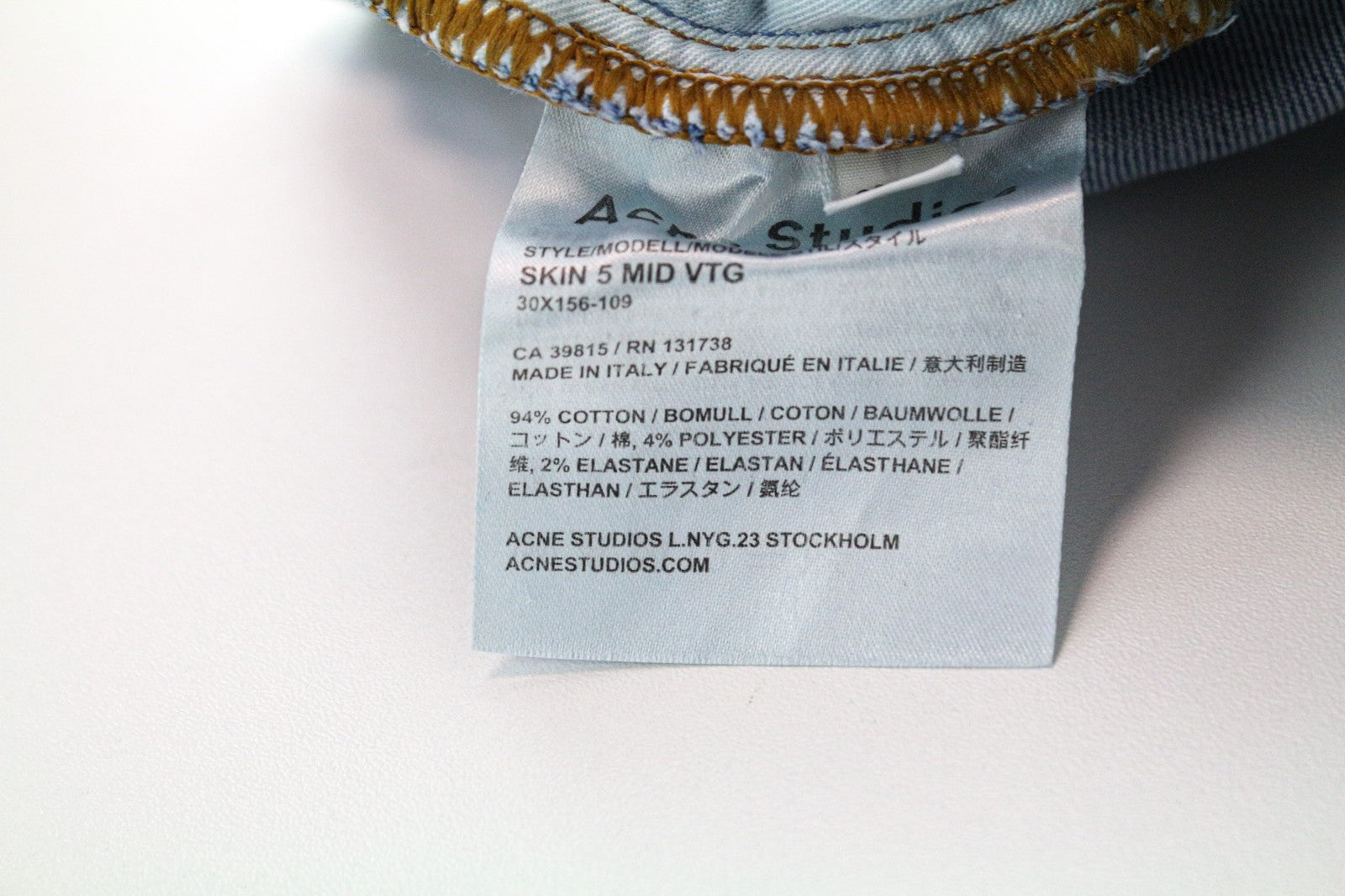 ACNE STUDIOS Women's Jeans W28 L32 Skinny Blue Stretch Denim 5-Pocket Wash