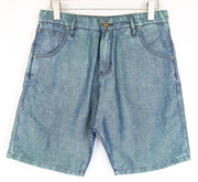 TAKESHY KUROSAWA TK 40 Men's Shorts W34 Blue Green Cotton Blend Bermuda