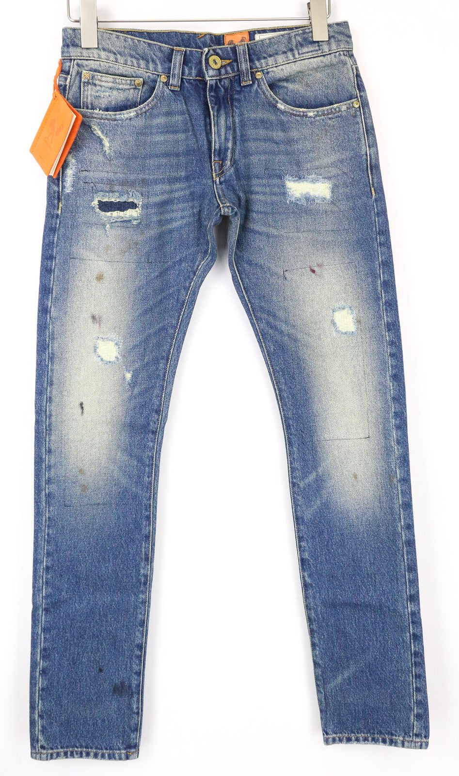 GOOD GENES Women's Jeans W26 Slim Ripped Wash Blue Pure Cotton Distressed