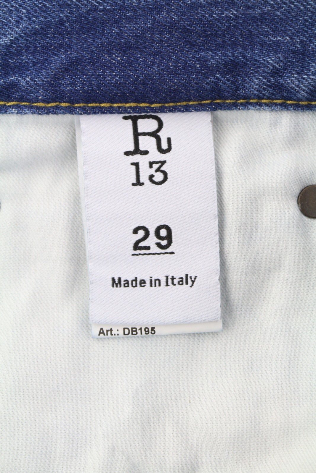 R13 Cuffed X-BF Women Jeans 29 Jasper Straight Whiskers Faded Blue Zip PF25