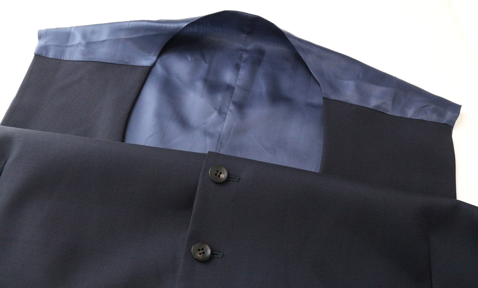 SUITSUPPLY Ferrara Men's Waistcoat UK56S Blue Wool V-Neck Single Breasted