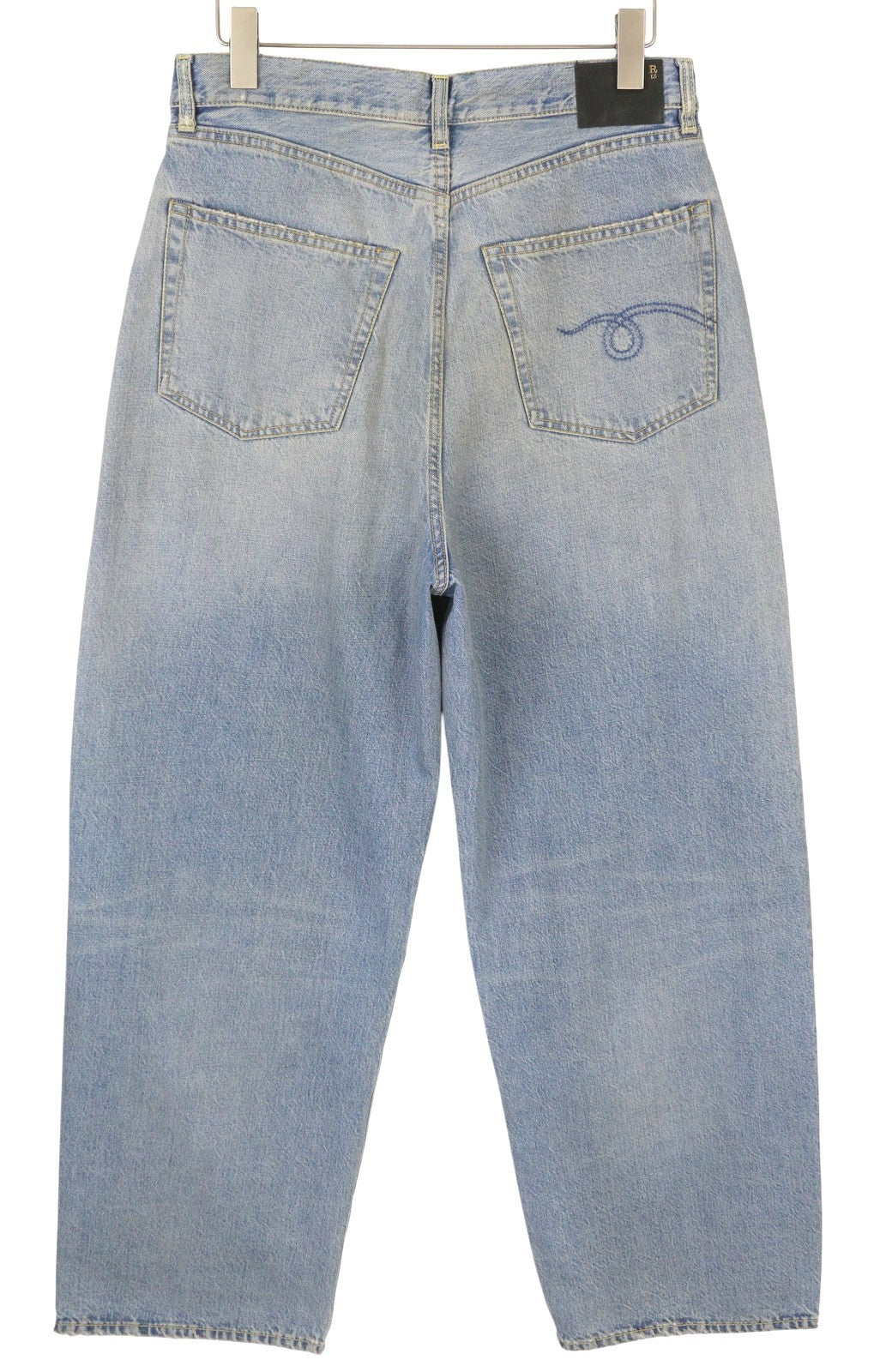 R13 Wayne Articulated Knee Women Jeans 32 Merrin Blue PF25 Pleat Relaxed RRP799