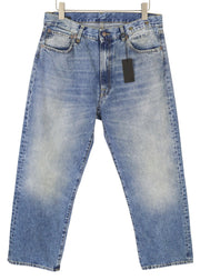 R13 Cuffed X-BF Women Jeans 31 Jasper Straight Leg Whiskers Faded Blue Zip FW25
