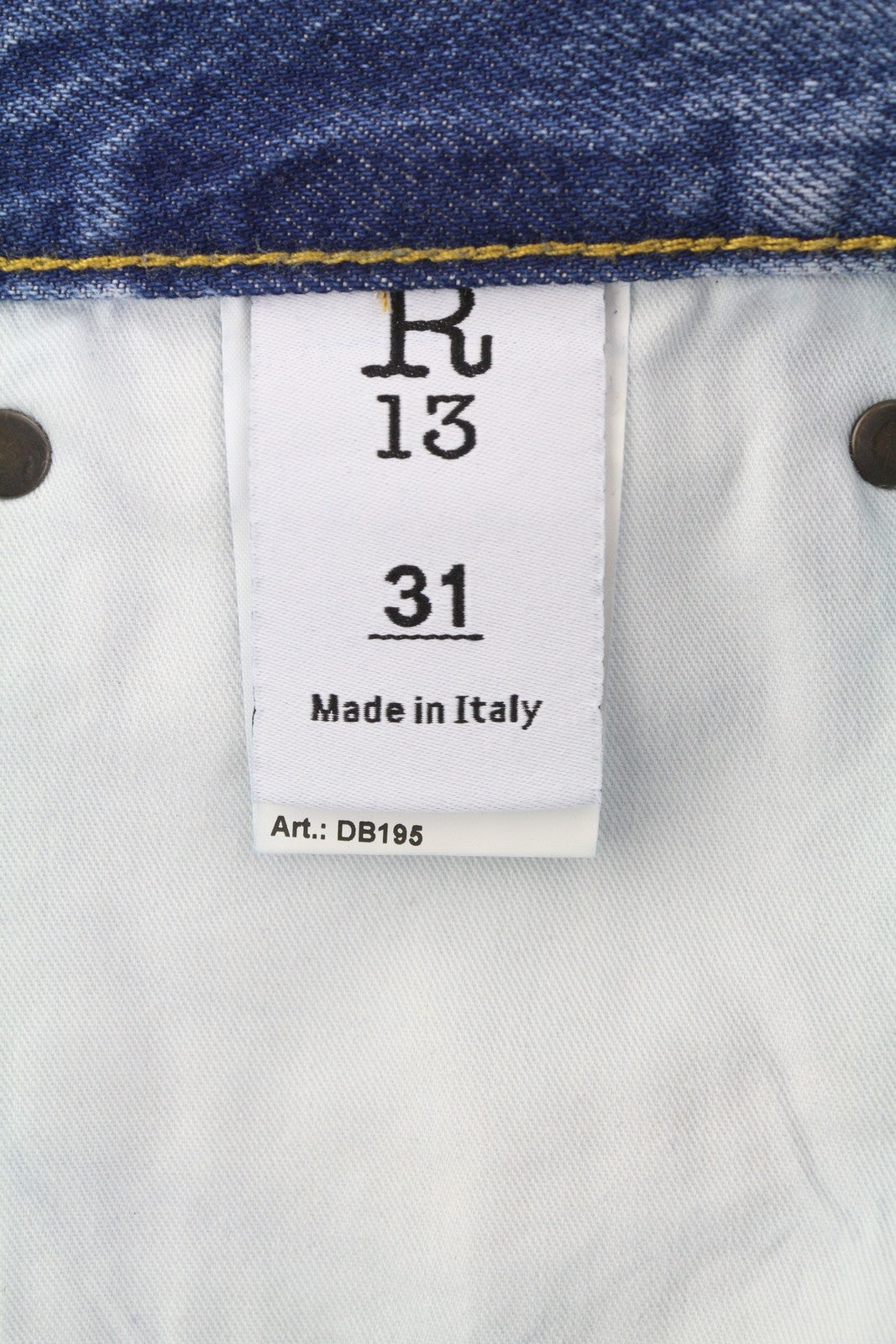 R13 Cuffed X-BF Women Jeans 31 Jasper Straight Leg Whiskers Faded Blue Zip FW25