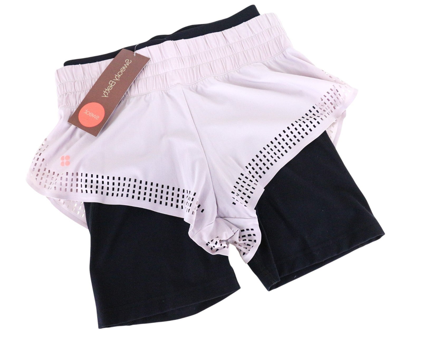 SWEATY BETTY Aerial Women's Shorts XS Purple Stretchy 2in1 Dance Lightweight