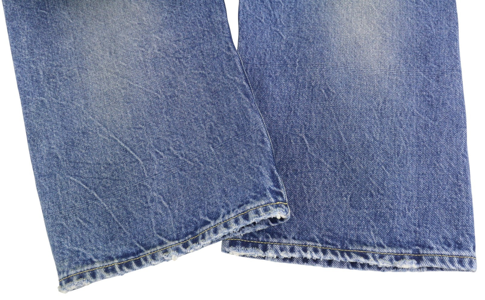 R13 Cuffed X-BF Women Jeans 27 Jasper Straight Fit Whiskers Faded Blue PF25